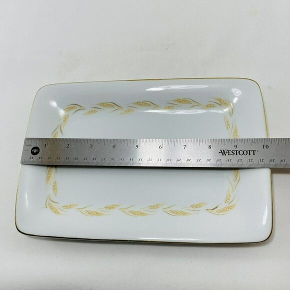 Harmony House Wheat Garland Plate Tray Dish 10” Rectangular Cheese Snack Serving - Picture 9 of 10